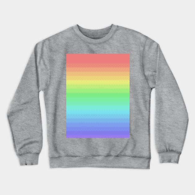 Pixely Rainbow Crewneck Sweatshirt by chromakei